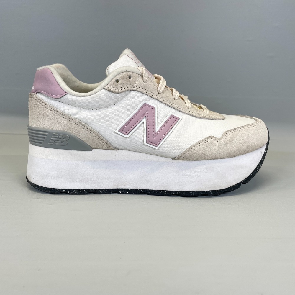 New Balance 515 V3 Platform Shoes Womens Size 6.5 B White Pink Suede Sneakers